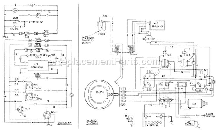 Page E Diagram and Parts List for 8712-0  Briggs and Stratton Generator
